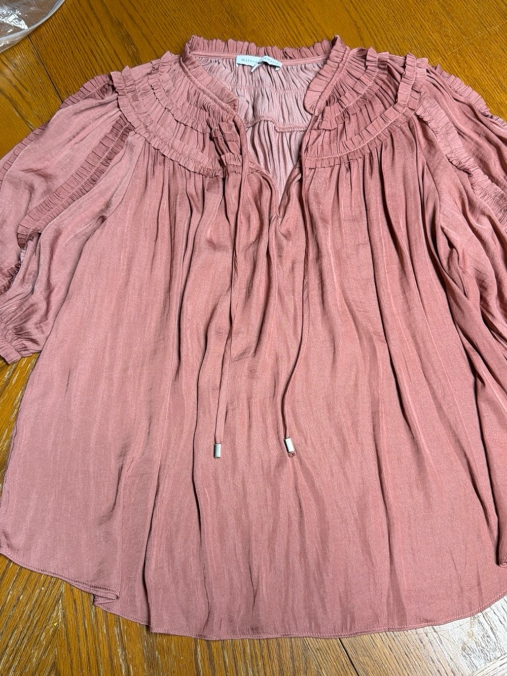 Women's Peasant Blouse - Dusty Rose